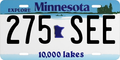 MN license plate 275SEE