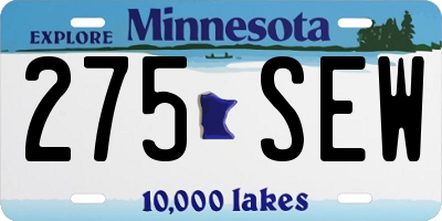MN license plate 275SEW