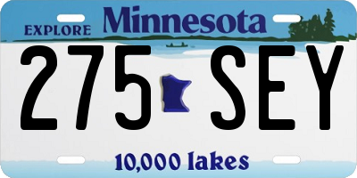 MN license plate 275SEY