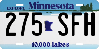 MN license plate 275SFH