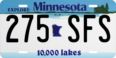 MN license plate 275SFS