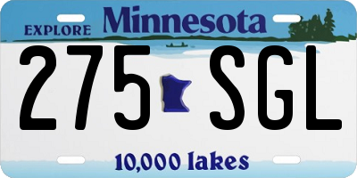 MN license plate 275SGL