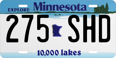 MN license plate 275SHD
