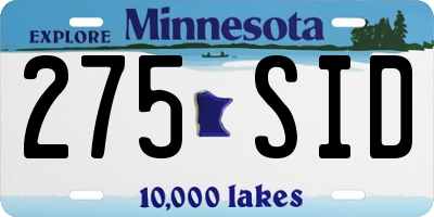 MN license plate 275SID