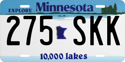 MN license plate 275SKK