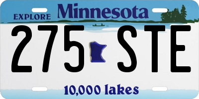 MN license plate 275STE