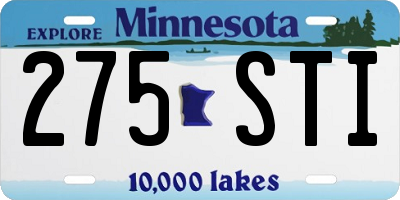 MN license plate 275STI