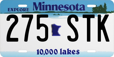 MN license plate 275STK