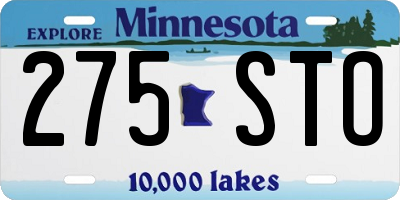 MN license plate 275STO