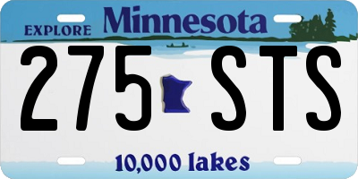 MN license plate 275STS