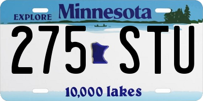 MN license plate 275STU