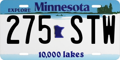 MN license plate 275STW