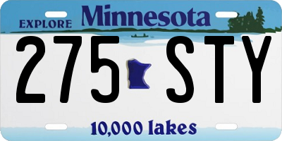 MN license plate 275STY