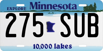 MN license plate 275SUB