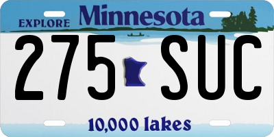 MN license plate 275SUC