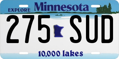 MN license plate 275SUD