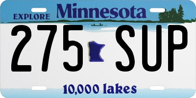 MN license plate 275SUP