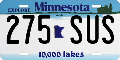 MN license plate 275SUS