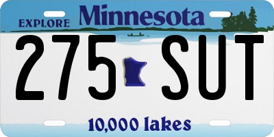 MN license plate 275SUT