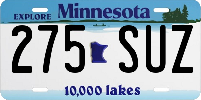 MN license plate 275SUZ