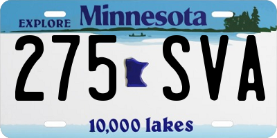 MN license plate 275SVA