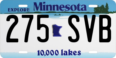 MN license plate 275SVB