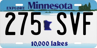 MN license plate 275SVF