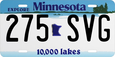 MN license plate 275SVG