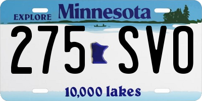 MN license plate 275SVO