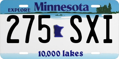 MN license plate 275SXI