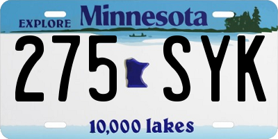 MN license plate 275SYK