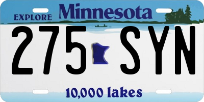 MN license plate 275SYN