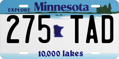 MN license plate 275TAD