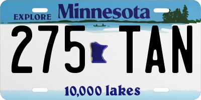 MN license plate 275TAN