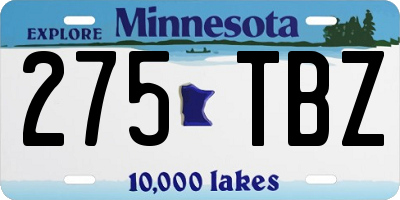 MN license plate 275TBZ
