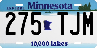 MN license plate 275TJM