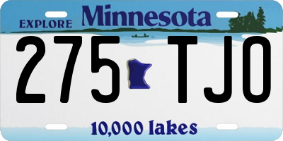 MN license plate 275TJO