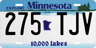 MN license plate 275TJV