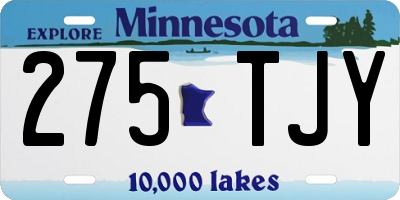 MN license plate 275TJY
