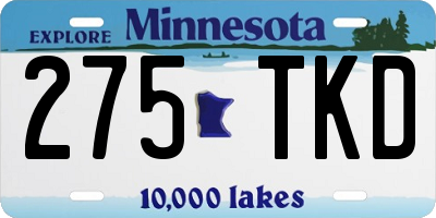 MN license plate 275TKD