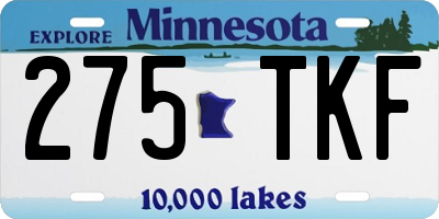 MN license plate 275TKF