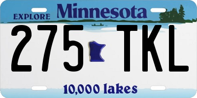 MN license plate 275TKL