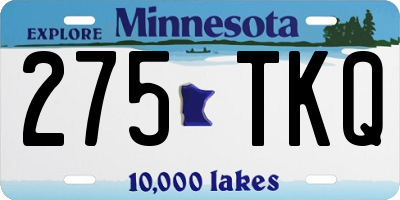 MN license plate 275TKQ