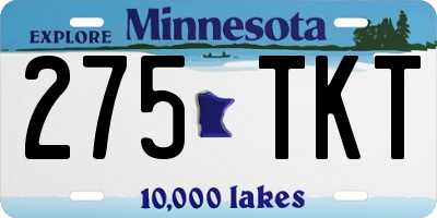 MN license plate 275TKT