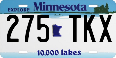 MN license plate 275TKX