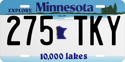 MN license plate 275TKY
