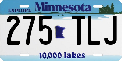 MN license plate 275TLJ