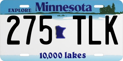MN license plate 275TLK
