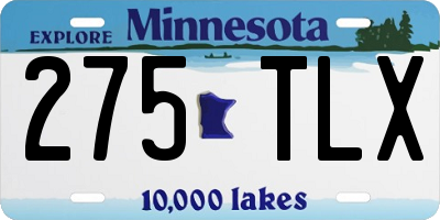 MN license plate 275TLX