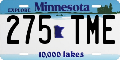MN license plate 275TME